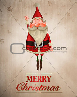 Santa Claus flies greeting card