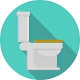 Flat vector icon for toilet