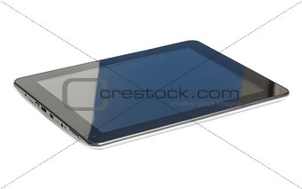 modern black tablet pc isolated on white background