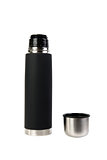 Black thermos isolated on white background 