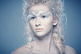 Portrait of Snow Queen from fairytale