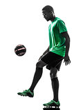african man soccer player  juggling silhouette