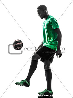 african man soccer player  juggling silhouette