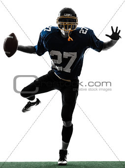 triumphant american football player man silhouette