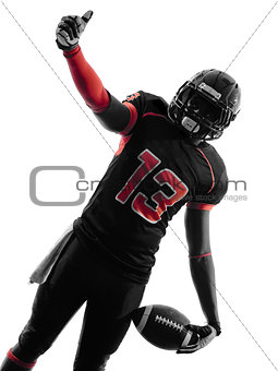 american football player thumb up  portrait silhouette