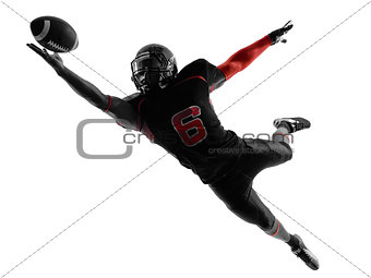 american football player catching ball silhouette