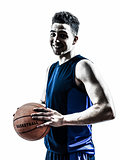caucasian man basketball player silhouette
