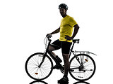 man bicycling  mountain bike standing silhouette