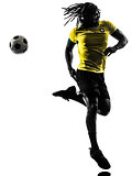 one black Brazilian soccer football player man silhouette