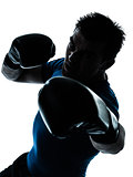 man exercising boxing boxer posture silhouette