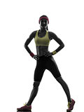 woman exercising fitness workout standing  silhouette