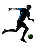 caucasian soccer player man juggling silhouette