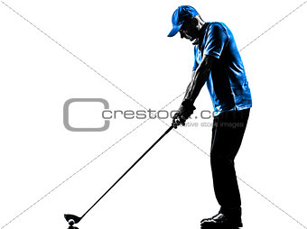 man golfer golfing golf swing  silhouette