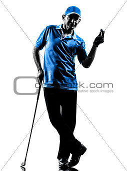 man golfer golfing  silhouette
