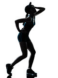 woman runner jogger tired breathless silhouette