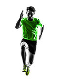 young man sprinter runner running silhouette