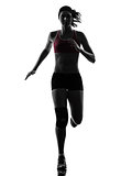 woman runner running marathon silhouette