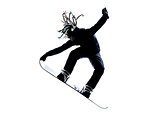 young snowboarder man silhouette