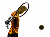 man tennis player portrait silhouette