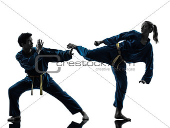 karate vietvodao martial arts man woman couple silhouette