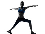 woman exercising yoga silhouette
