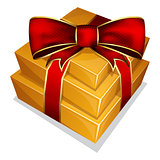 Pile gift box with bow