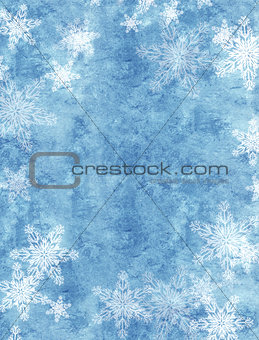 Xmas background of blue color with snowflakes 