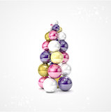 Realistic vector christmas tree made from balls