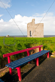 benches to view Ballybunion beach and castle