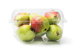 Blush Pears In Plastic Container