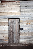 Old wooden plank door  