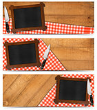 Set of Kitchen Banners with Blackboard