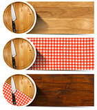 Set of Kitchen Banners with Cutting Board