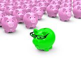 the green piggy bank
