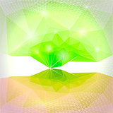 Abstract vector green background. Magic tree.
