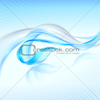 Abstract waving background with blue element