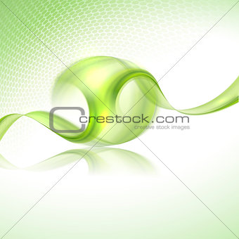Abstract waving background with green element