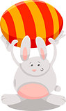 bunny with easter egg cartoon illustration