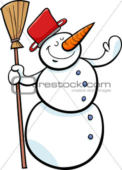 happy snowman cartoon illustration