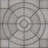 Gray Pavement Slabs in the Form of Circles.