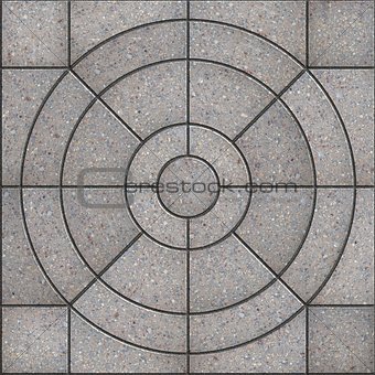 Gray Pavement Slabs in the Form of Circles.