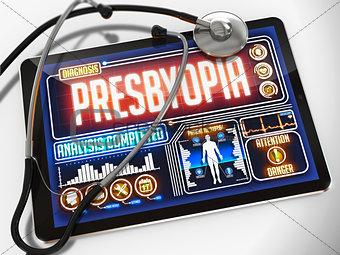 Presbyopia Diagnosis on the Display of Medical Tablet.