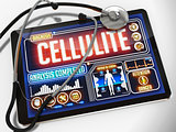 Cellulite on the Display of Medical Tablet.