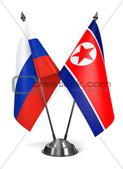 North Korea and Russia - Miniature Flags.