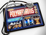 Polyarthritis on the Display of Medical Tablet.