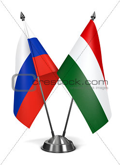 Hungary and Russia - Miniature Flags.
