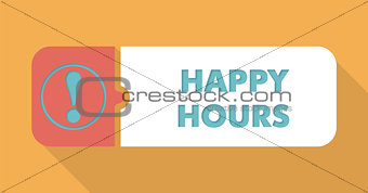 Happy Hours on Blue Background in Flat Design.