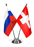 Switzerland and Russia - Miniature Flags.
