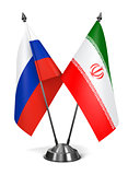 Iran and Russia - Miniature Flags.