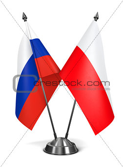 Russia and Poland  - Miniature Flags.